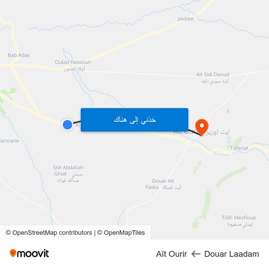 Douar Laadam to Aït Ourir map