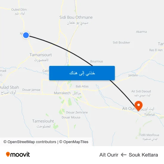 Souk Kettara to Aït Ourir map