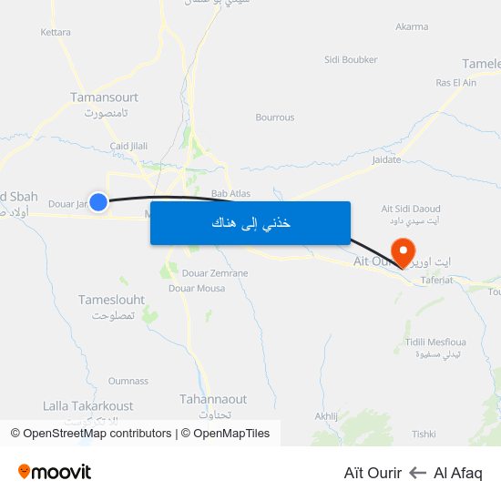 Al Afaq to Aït Ourir map