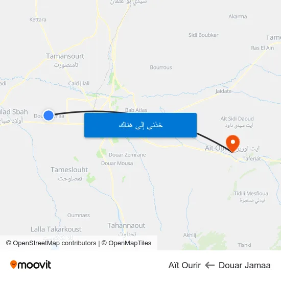 Douar Jamaa to Aït Ourir map