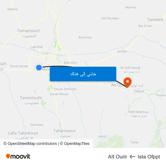 Ista Ofppt to Aït Ourir map