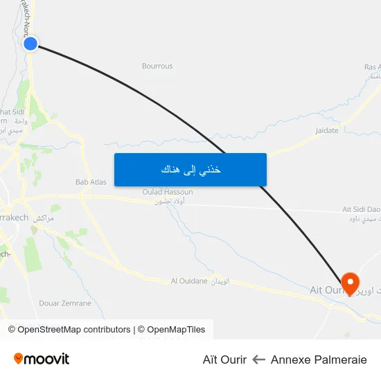 Annexe Palmeraie to Aït Ourir map