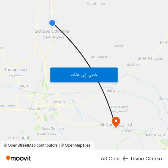 Usine Citrako to Aït Ourir map