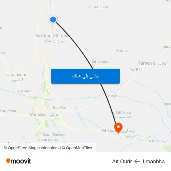 Lmanbha to Aït Ourir map