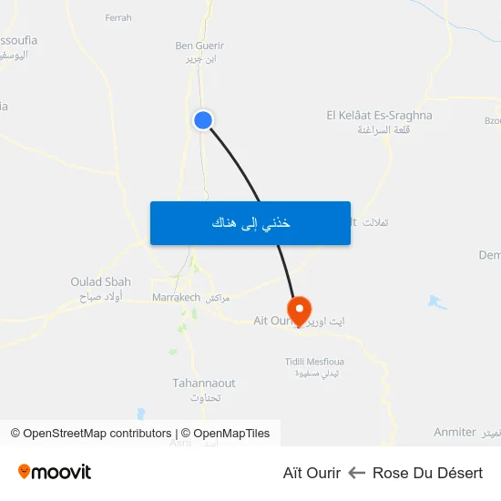 Rose Du Désert to Aït Ourir map