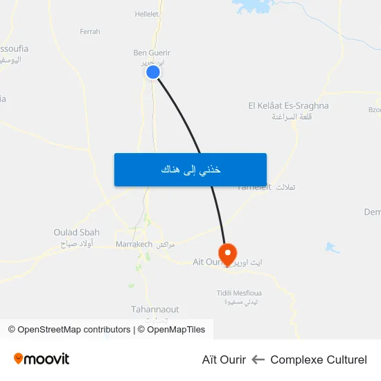 Complexe Culturel to Aït Ourir map