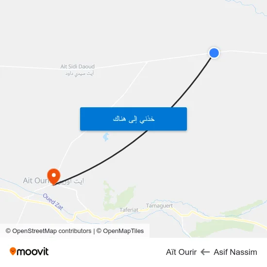 Asif Nassim to Aït Ourir map