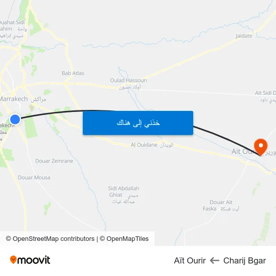Charij Bgar to Aït Ourir map