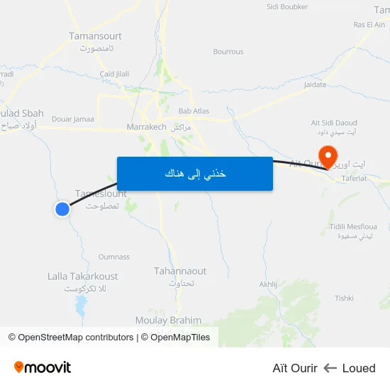 Loued to Aït Ourir map