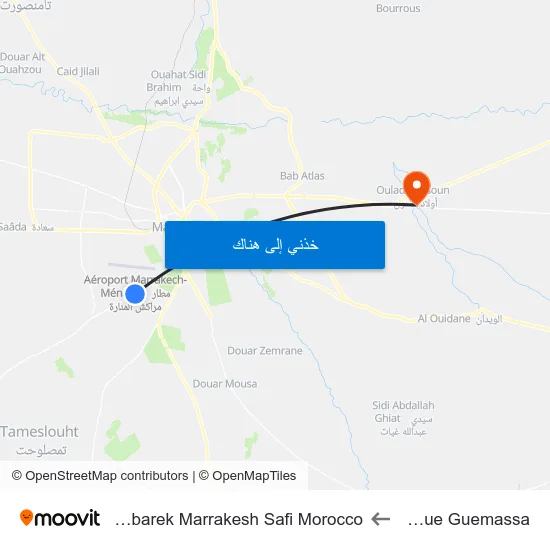 Avenue Guemassa to Sidi Mbarek Marrakesh Safi Morocco map