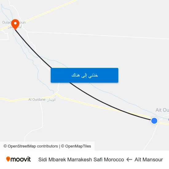 Aït Mansour to Sidi Mbarek Marrakesh Safi Morocco map