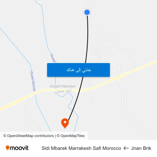Jnan Brik to Sidi Mbarek Marrakesh Safi Morocco map