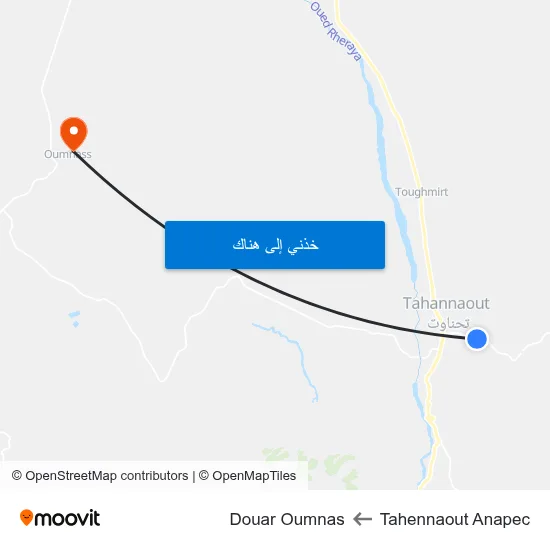 Tahennaout Anapec to Douar Oumnas map