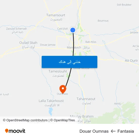 Fantasia to Douar Oumnas map