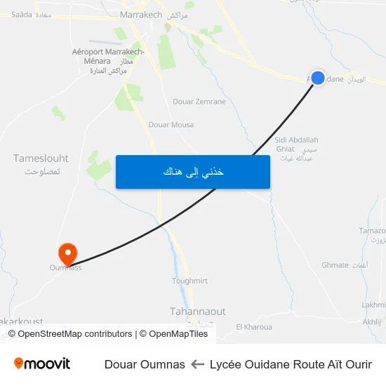 Lycée Ouidane Route Aït Ourir to Douar Oumnas map