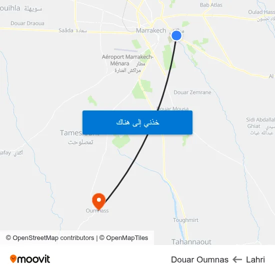 Lahri to Douar Oumnas map