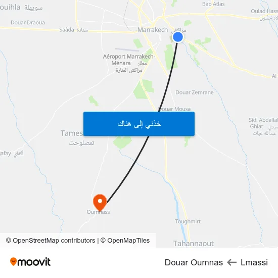 Lmassi to Douar Oumnas map