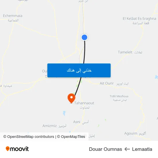 Lemaatla to Douar Oumnas map