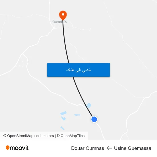 Usine Guemassa to Douar Oumnas map