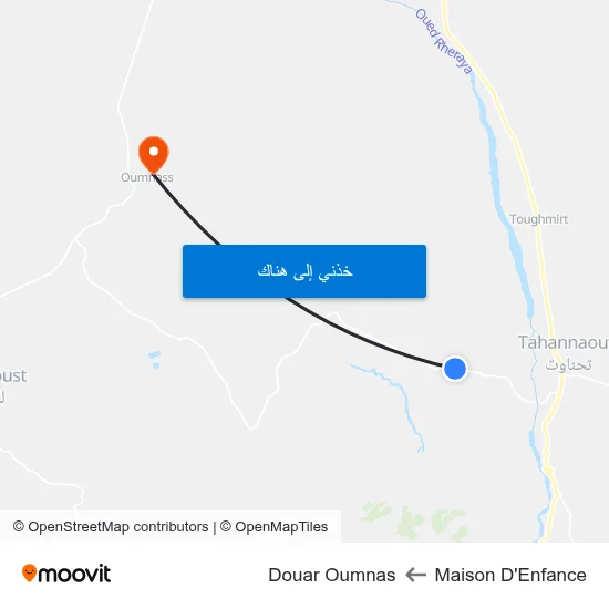 Maison D'Enfance to Douar Oumnas map