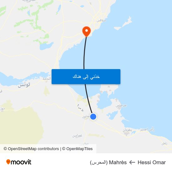 Hessi Omar to Mahrès (المحرس) map