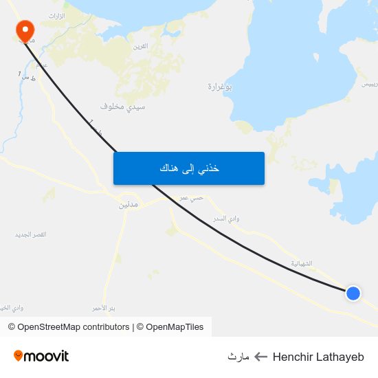 Henchir Lathayeb to مارث map