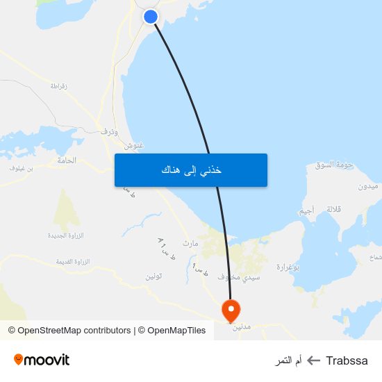 Trabssa to أم التمر map