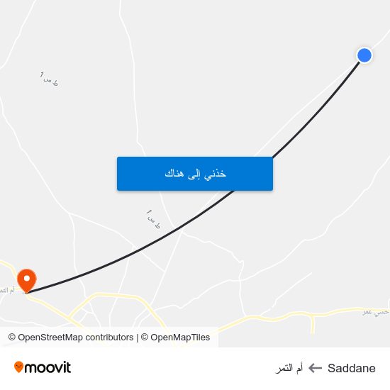 Saddane to أم التمر map