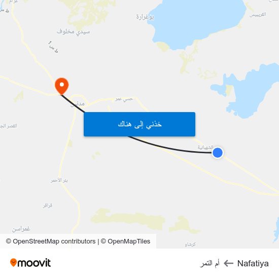 Nafatiya to أم التمر map
