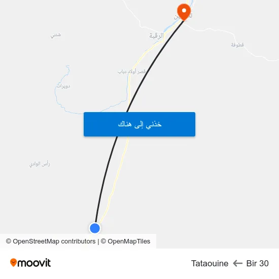 Bir 30 to Tataouine map