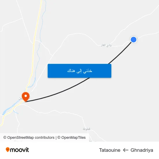 Ghnadriya to Tataouine map