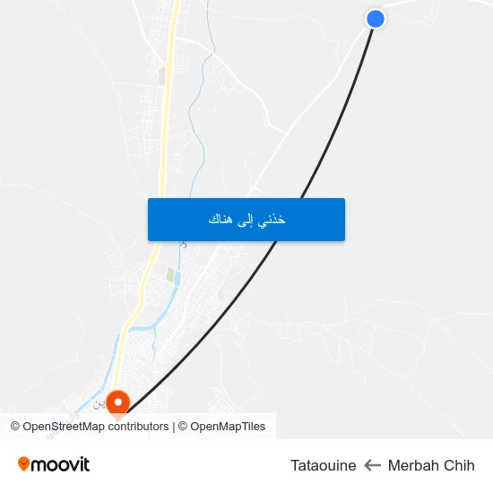 Merbah Chih to Tataouine map