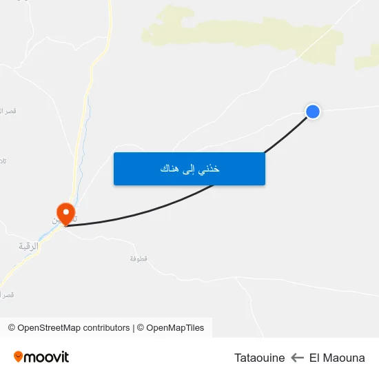 El Maouna to Tataouine map