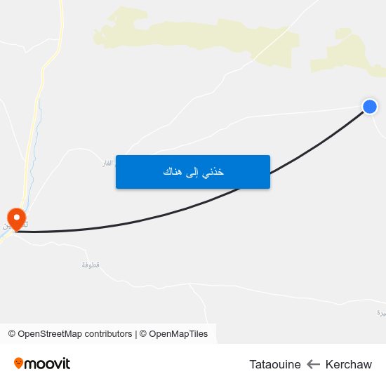 Kerchaw to Tataouine map