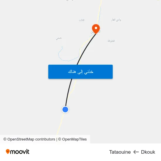 Dkouk to Tataouine map
