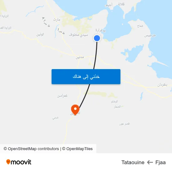 Fjaa to Tataouine map