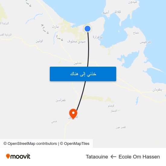 Ecole  Om Hassen to Tataouine map