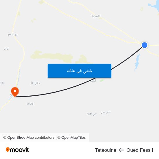 Oued Fess I to Tataouine map