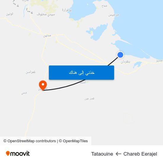 Chareb Eerajel to Tataouine map