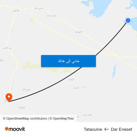 Dar Enesef to Tataouine map