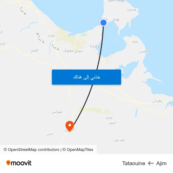 Ajim to Tataouine map