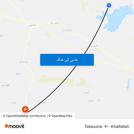 Khalfallah to Tataouine map