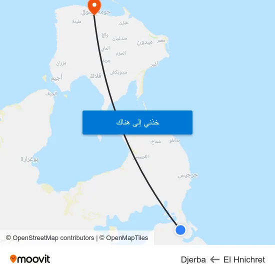 El Hnichret to Djerba map