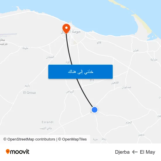 El May to Djerba map