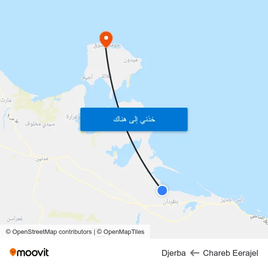 Chareb Eerajel to Djerba map