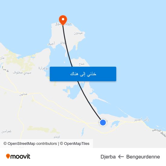 Bengeurdenne to Djerba map