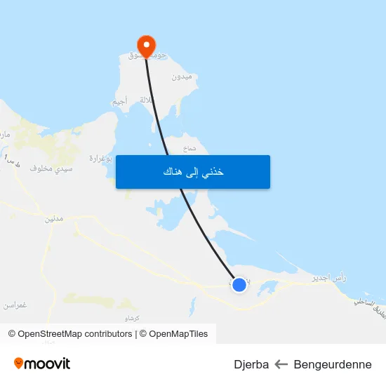 Bengeurdenne to Djerba map