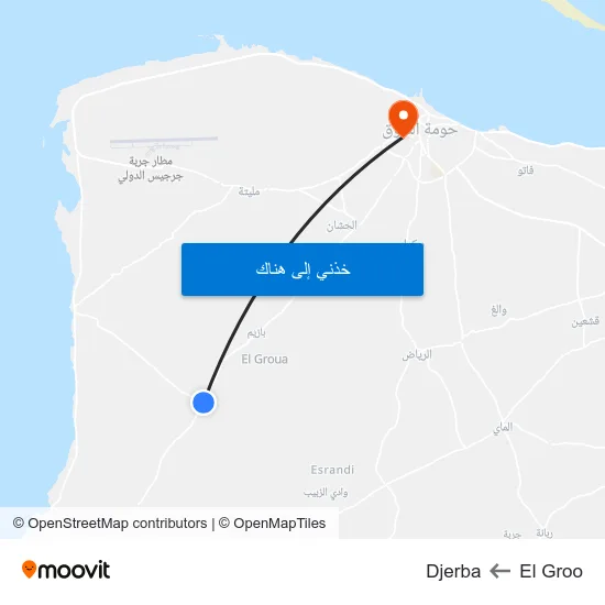 El Groo to Djerba map