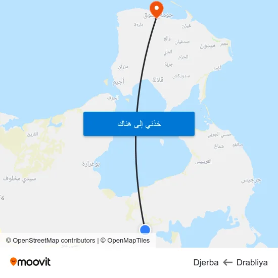 Drabliya to Djerba map