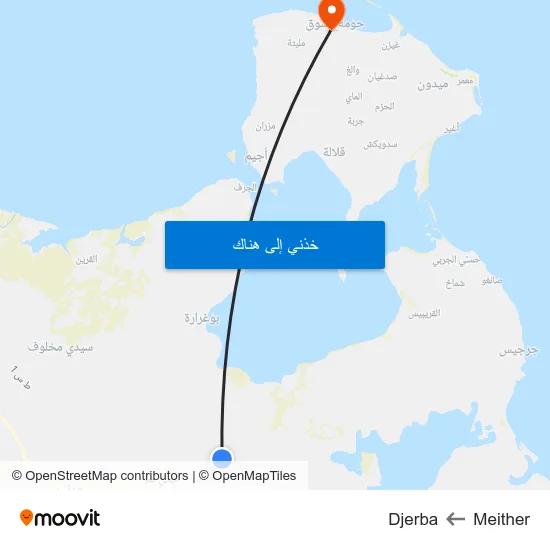 Meither to Djerba map